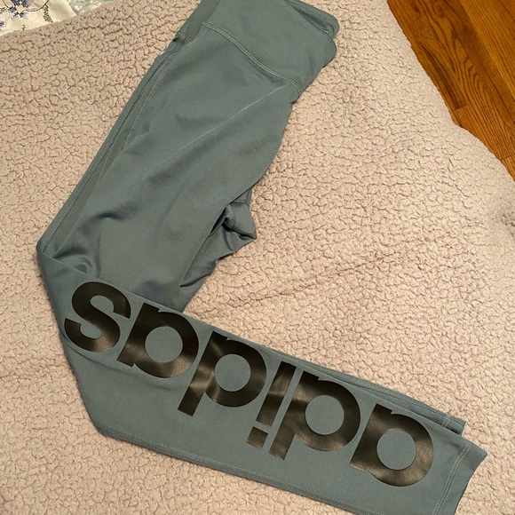 adidas Pants - ADIDAS classic teal logo full length leggings